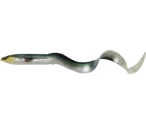 Savage gear gumová nástraha 3d real eel bulk green silver - 20 cm 27 g