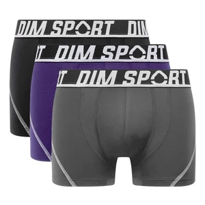 DIM SPORT MICROFIBRE BOXER 3x - Men's Sports Boxer Shorts 3 pcs - Grey - Blue - Black