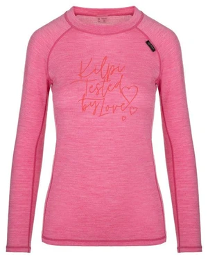 Women's wool thermal T-shirt Kilpi MAVORA TOP-W pink