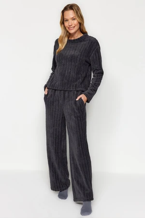 Trendyol Anthracite Wellsoft Winter Knitted Pajamas Set