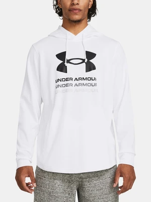 Under Armour Mikina UA Rival Terry Graphic Hood-WHT - Pánské