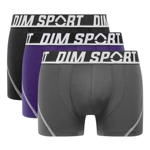 DIM SPORT MICROFIBRE BOXER 3x - Men's sports boxer briefs 3 pcs - gray - blue - black