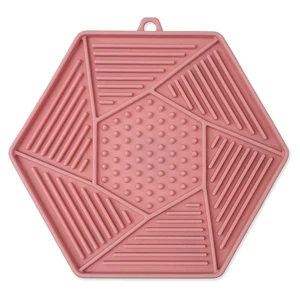 EPIC PET  Lick & Snack lízací podložka hexagon světle růžový 17 x 15 cm