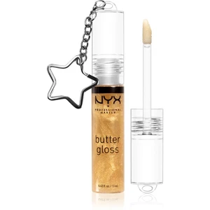 NYX Professional Makeup Butter Gloss lesk na pery (limitovaná edícia) odtieň 25k Gold + Keychain 13 ml