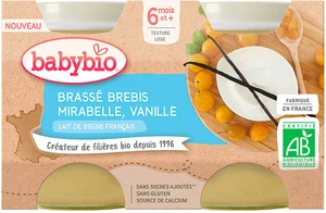 BABYBIO Brassé z ovčího mléka mirabelky vanilka 2 x 130 g