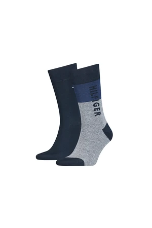 Tommy Hilfiger Socks - TH MEN SOCK 2P TOMMY ONE ROW grey blue