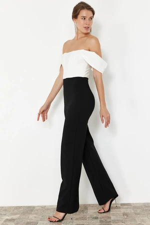 Trendyol Black-White Underwire Woven Jumpsuit