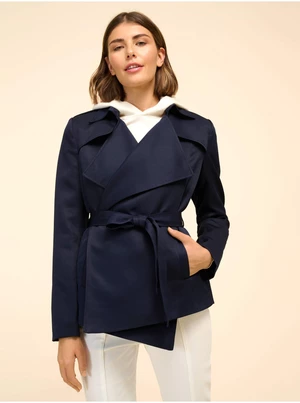 Dark blue short coat with ORSAY tie - Women