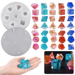 Resin Casting Polyhedron Game Dices Moulds Number Moulds for Diy Board Games D5QB