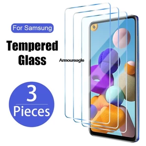 3pcs protective glass for samsung a51 a52 a50 a12 a02s a21s screen protector on samsung galaxy a71 a72 a10 a20 a70 a31 a32 glass