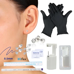 Ear Piercing Kit with Earrings Gun Sterile Disposable Home Self Piercing Machine Device Allergy Free Painless Safe Women Girl