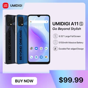 UMIDIGI A11S Global Version Smartphone 6.53" HD+ Large Full Display 4GB 32GB 5150 mAh 16MP Triple Camera Cellphone