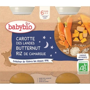 BABYBIO Večerní menu Mrkev s dýní a rýží 2x200 g