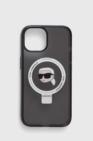 Obal na telefon Karl Lagerfeld iPhone 15 6.1 černá barva