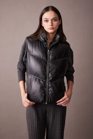 DEFACTO Regular Fit Faux Leather Vest