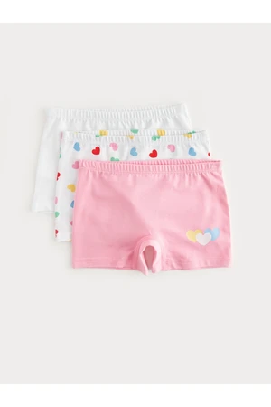 LC Waikiki Printed Cotton Girl's Boxer Set of 3