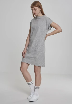 Women's tortoise dress with extended shoulder grey