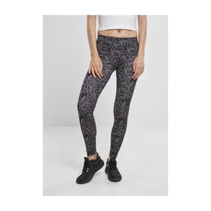 Women's leggings AOP hibiscus black