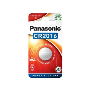 Batéria lítiová Panasonic CR2016, blistr 1ks (CR-2016EL/1B) mincová batéria • typ CR 2016 • lítiová • nedobíjacia • napätie 3 V • bez pridaných ťažkýc