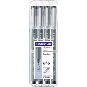 Staedtler 308 WP4 308 WP4 popisovač 6 ks čierna 0.1 mm, 0.3 mm, 0.5 mm, 0.7 mm 1 ks