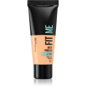 MAYBELLINE NEW YORK Fit Me! Matte+Poreless matující make-up pro normální a mastnou pleť odstín 124 Soft Sand 30 ml