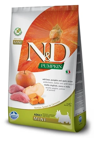 N&amp;D Pumpkin Dog Adult Mini Boar/Apple Grain-free - 2,5kg