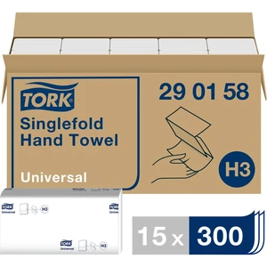 TORK 290158 Zickzack Universal papierové utierky, skladané (d x š) 23 cm x 23 cm snehovo biela 15 x 300 blistrov / bal.