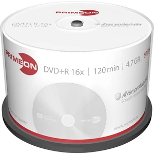 Primeon 2761224 DVD+R 4.7 GB 50 ks vreteno strieborný matný povrch