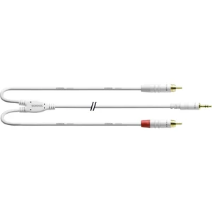 Cordial  audio káblový adaptér [1x jack zástrčka 3,5 mm - 2x cinch zástrčka] 3.00 m biela