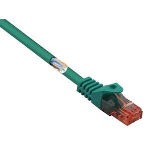 Basetech BT-1719386 RJ45 sieťové káble, prepojovacie káble CAT 6 U/UTP 10.00 m zelená s ochranou, bez halogénov 1 ks