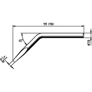 Ersa 082JD spájkovací hrot dlátová forma, zahnutá, ERSADUR Veľkosť hrotov 4.8 mm  obsah, množstvo obsiahnutého obsahu na