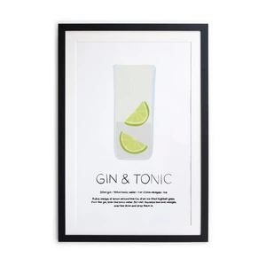 Zarámovaný plagát Really Nice Things Gin Tonic, 40 × 50 cm