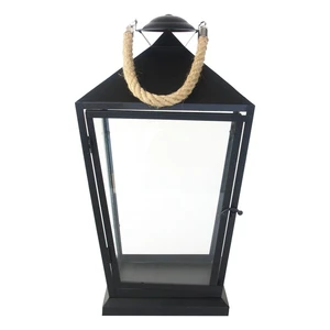 Čierny lampáš Esschert Design Classical, výška 45,6 cm