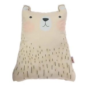 Hnedý detský vankúšik s prímesou bavlny Mike & Co. NEW YORK Pillow Toy Bear Cute, 22 x 30 cm