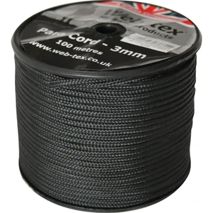 Padáková šňůra - paracord na cívce Web-tex® 3 mm, 100 metrů - tmavě zelený (Barva: Tmavě zelená)