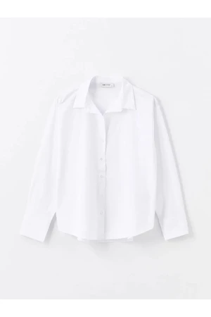 LC Waikiki LCW ECO Optic White Plain Long Sleeve Women's Shirt