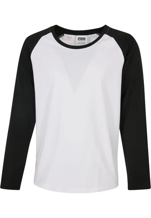 Girls' contrasting raglan long sleeves white/black