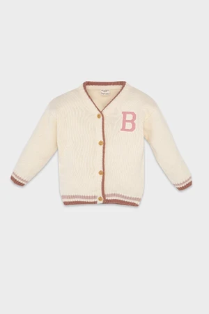 DEFACTO Baby Girl Basic V-Neck Button Closure Knitwear Cardigan