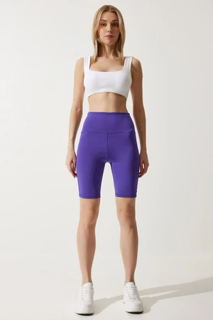 Happiness İstanbul Women's Purple High Waist Recovery Cycling Tights