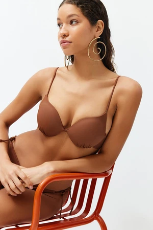 Trendyol Brown Balconette Push Up Bikini Top