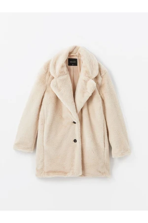 LC Waikiki Jacket Collar Women's Plush Coat