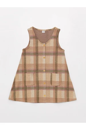 LC Waikiki LCW Kids V-Neck Plaid Girls' Dress