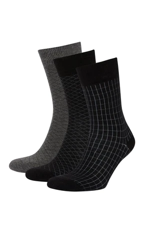 DEFACTO Men's Cotton 3-Piece Socks