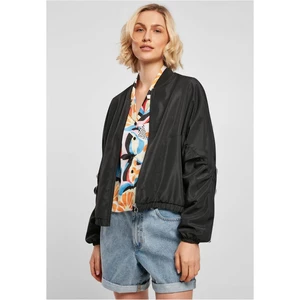 Dámská recyklovaná bunda Batwing Bomber Jacket černá