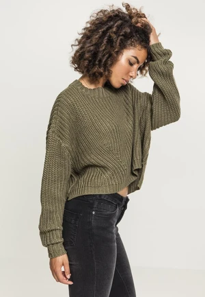 Women's wide oversize sweater olive