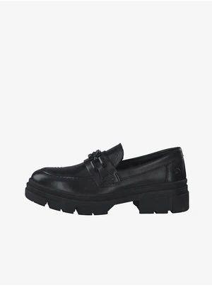 Black Women's Leather Moccasins Tamaris - Women