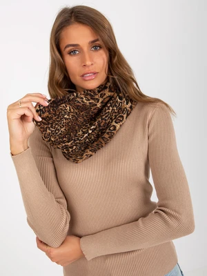 Dark beige women's scarf with spots