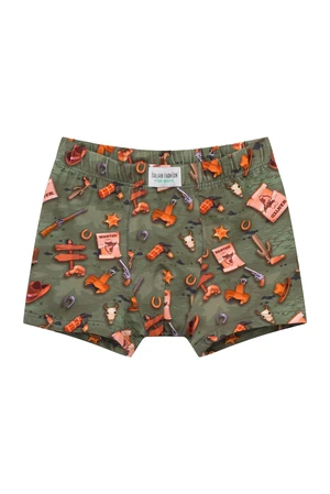 Boys' boxer shorts - olive print