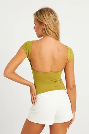 Cool & Sexy Women's Kiwi Backless Blouse