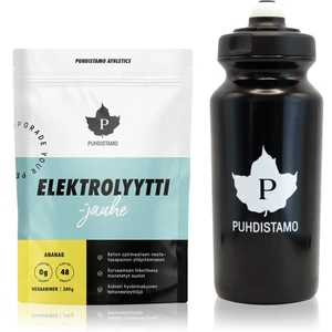 Puhdistamo Electrolyte Powder + láhev sportovní nápoj s elektrolyty příchuť Pineapple 240 g